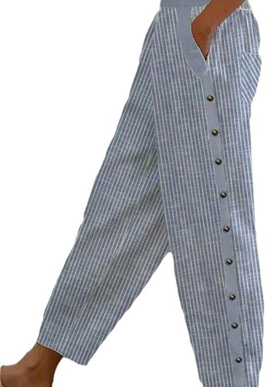 Dames Crop Broek met Gestreepte Ontwerpen 4