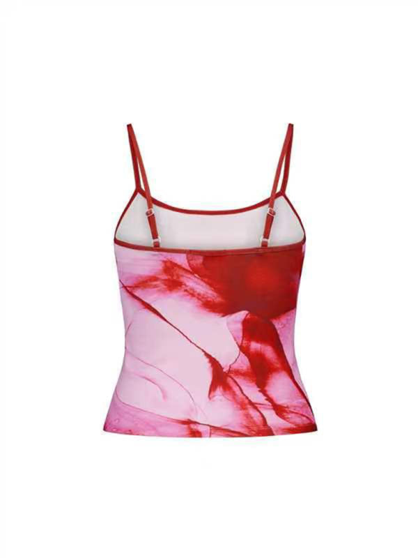 Dames Crop Top Met Bloemenprint en Spaghetti Bandjes 2