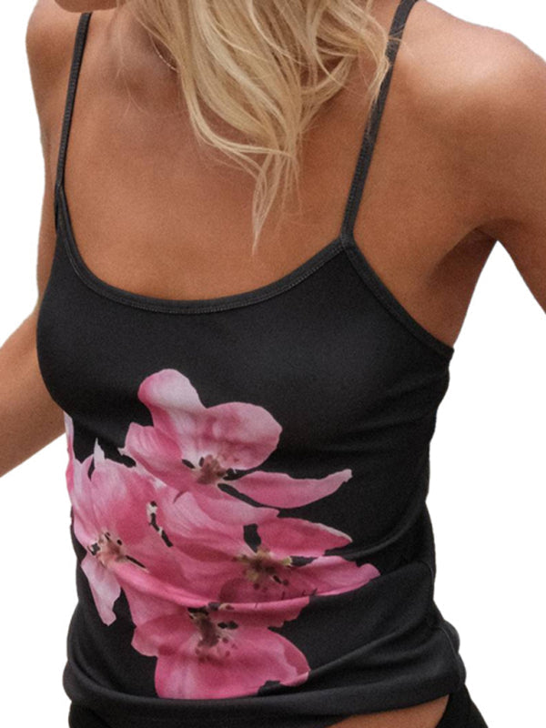 Dames Crop Top Met Bloemenprint en Spaghetti Bandjes 5