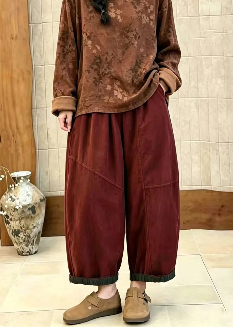 Dames Cropped Broek Losvallend Met Hoge Taille 2