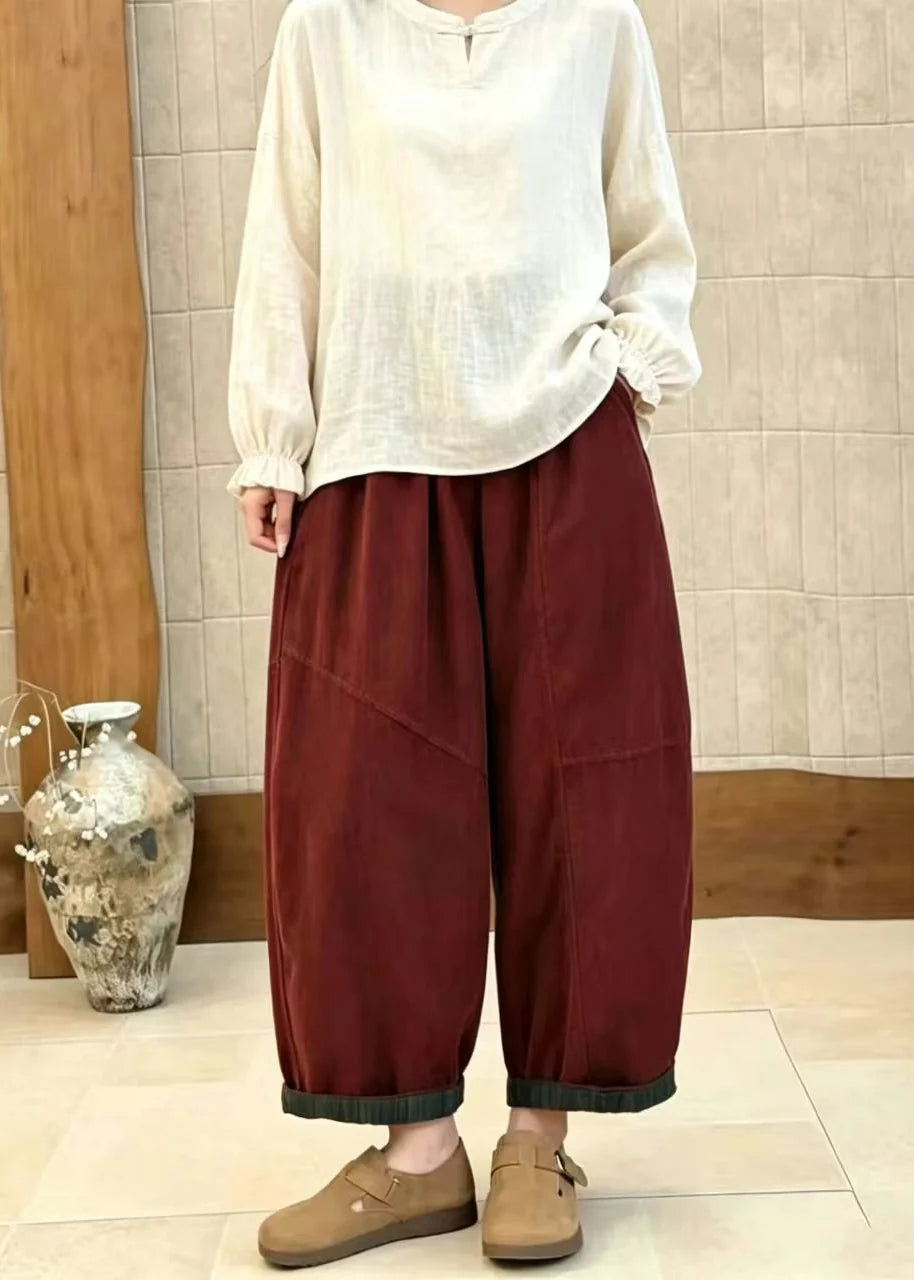 Dames Cropped Broek Losvallend Met Hoge Taille 4