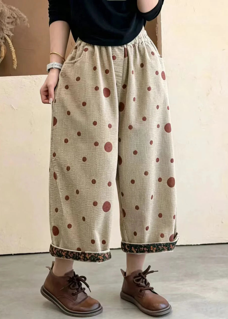 Dames Cropped Broek Met Stippenprint En Omslag 1