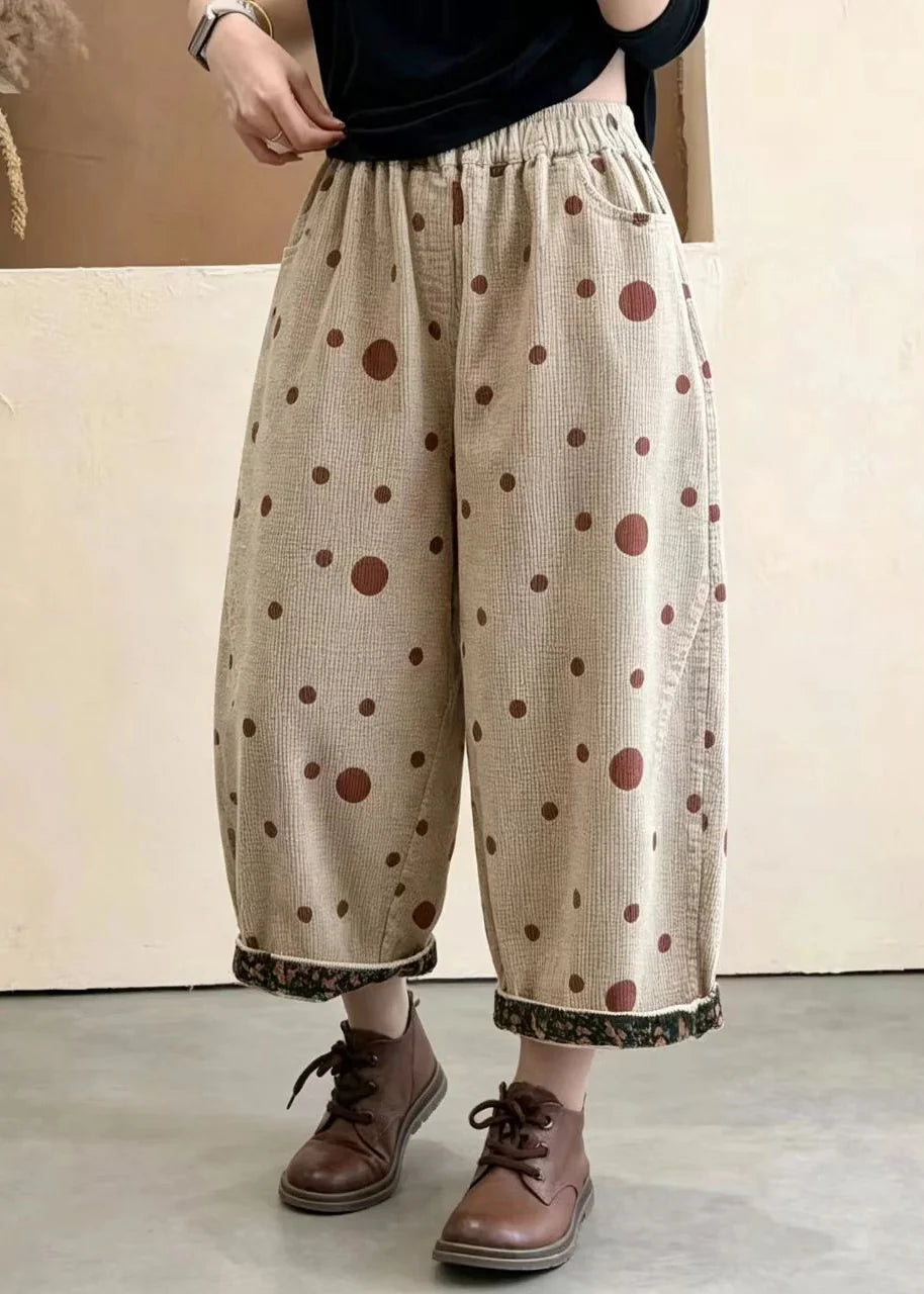 Dames Cropped Broek Met Stippenprint En Omslag 3