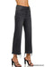 Dames Cropped Jeans Hoge Taille Gewassen Zwart 1