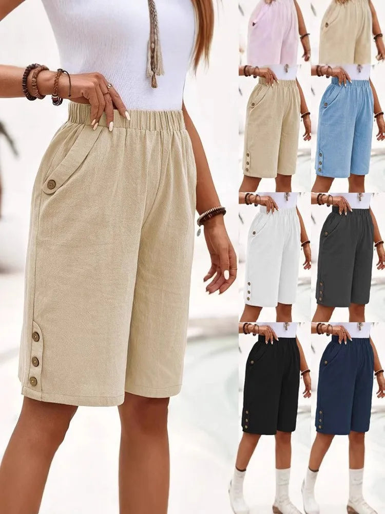 Dames Cropped Pants Casual Ademend Rechte Pijpen 0