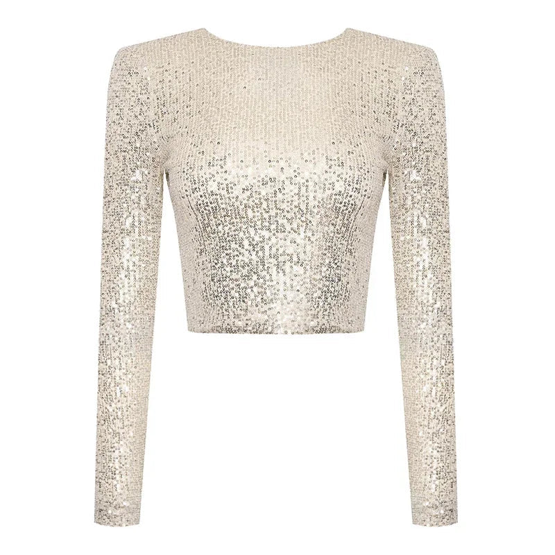 Dames Cropped Top met Pailletten 0