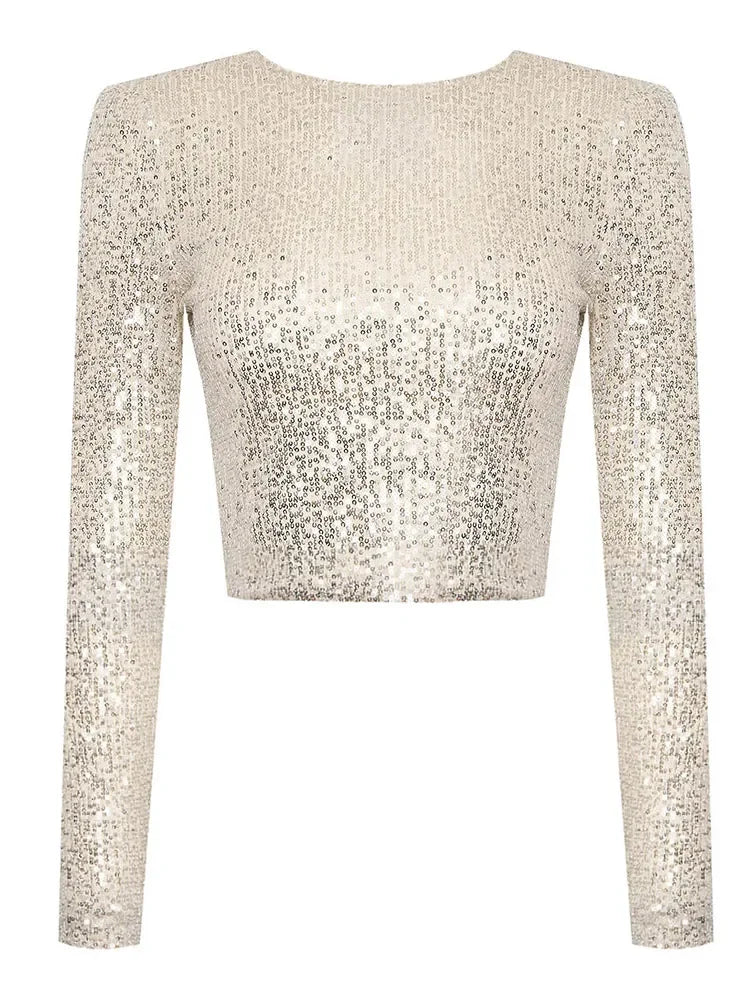 Dames Cropped Top met Pailletten 4