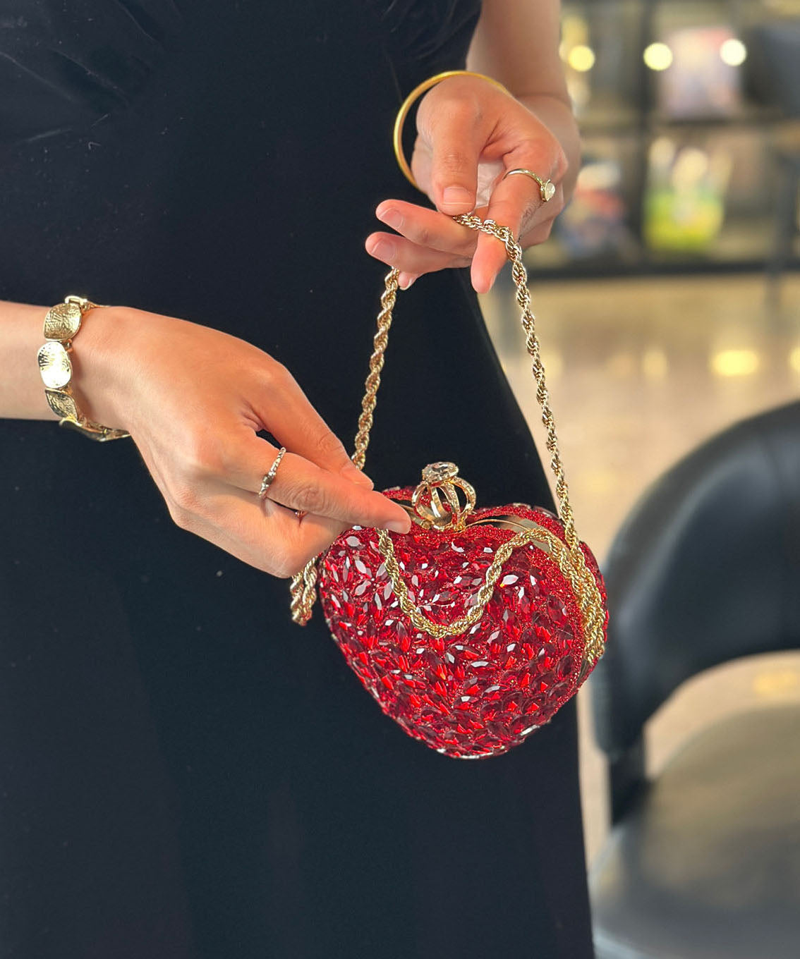 Dames Crossbodytas Hartvormige Ketting Met Diamantaccenten 2