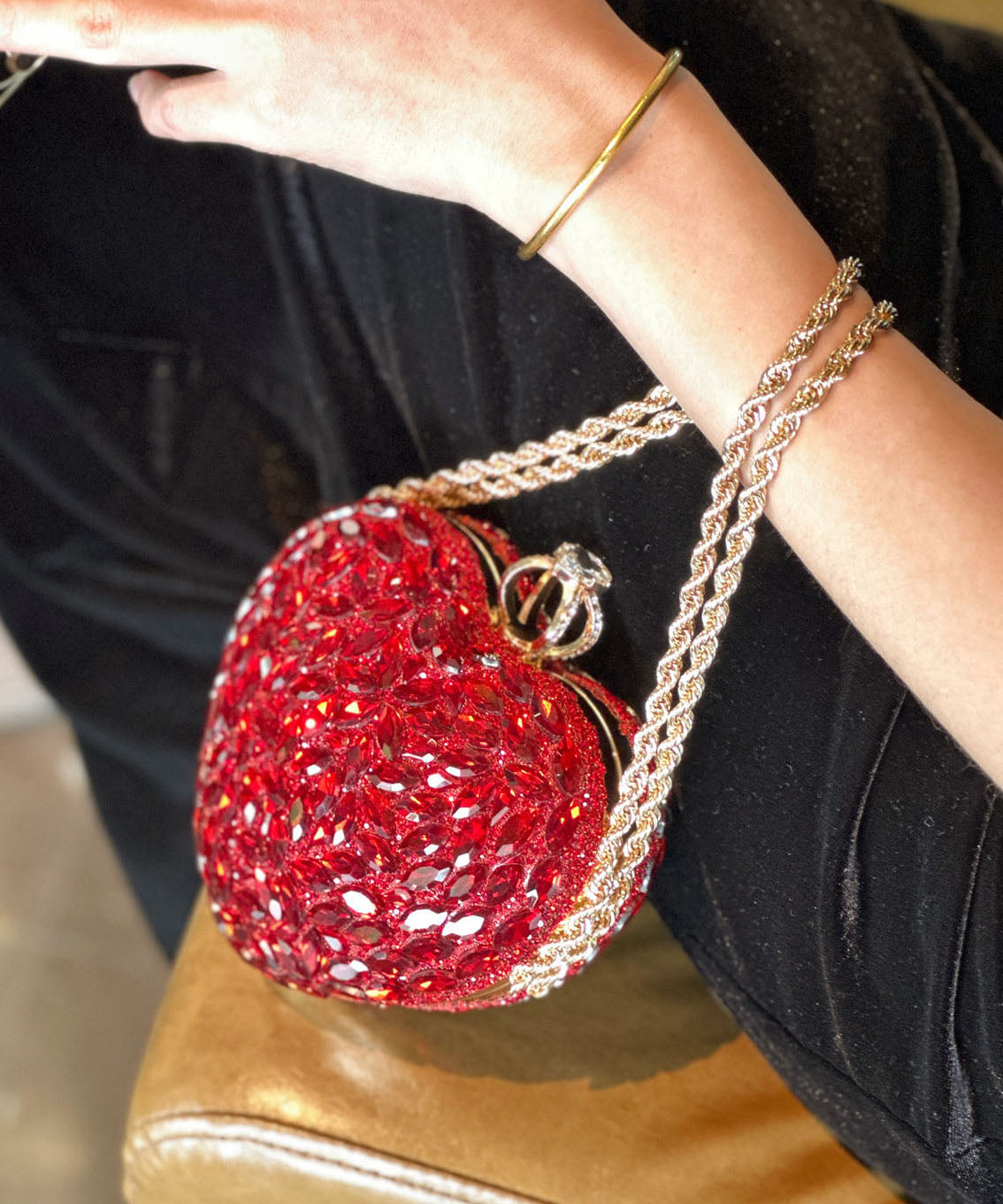 Dames Crossbodytas Hartvormige Ketting Met Diamantaccenten 3