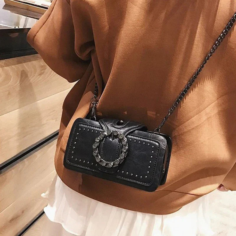 Dames Crossbodytas Vintage Gesp PU-leer 4