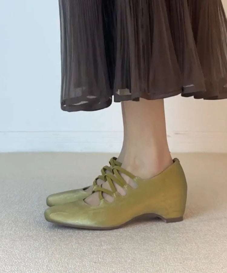 Dames Dansschoenen Vierkante Neus Gekruiste Bandjes 3