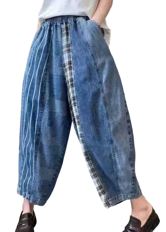 Dames Denim Broek Patchwork Stijl 0