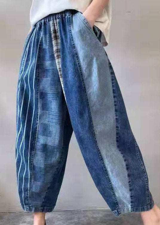 Dames Denim Broek Patchwork Stijl 2