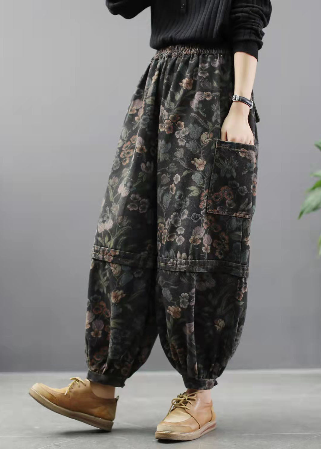 Dames Denim Broek met Print en Lanternstijl 2