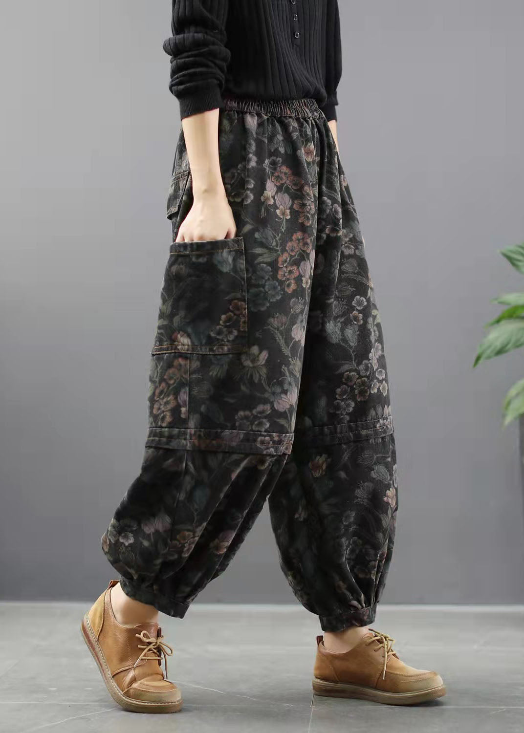Dames Denim Broek met Print en Lanternstijl 3