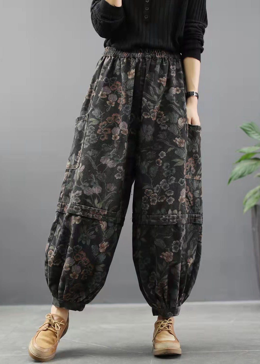Dames Denim Broek met Print en Lanternstijl 4