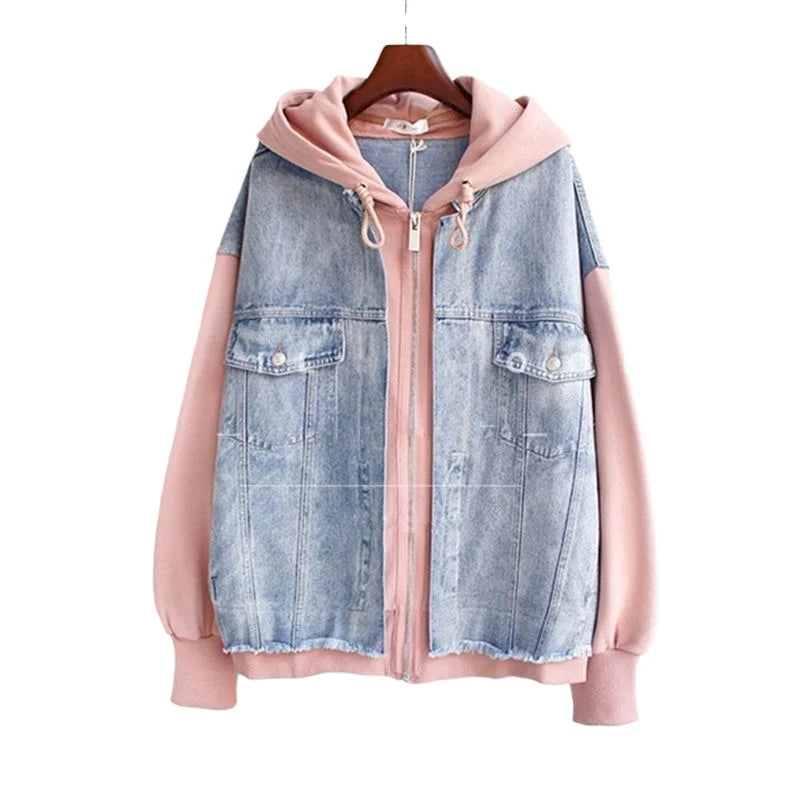 Dames Denim Hoodie Retro Stijl 6