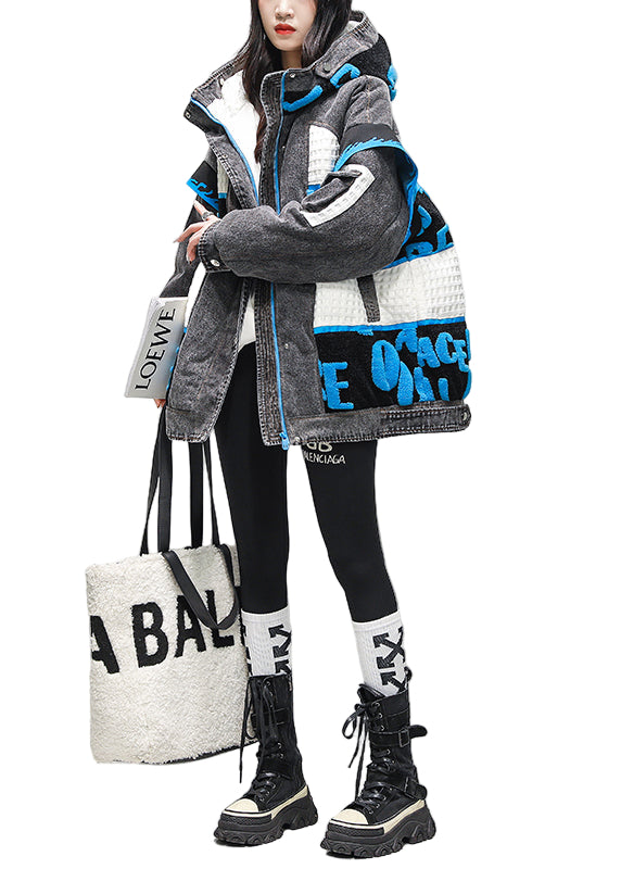 Dames Denim Jack met Capuchon en Ritssluiting 0