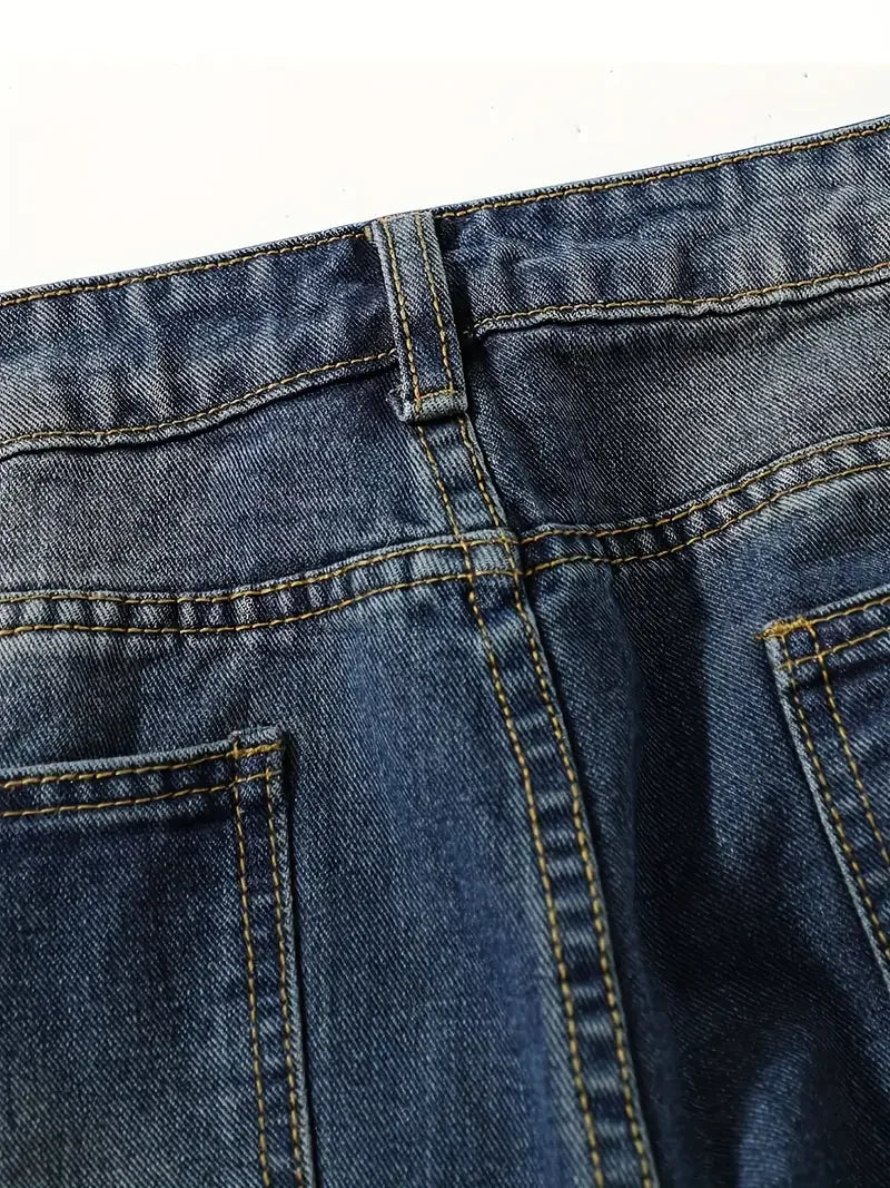 Dames Denim Jeans Hoge Taille Losse Pasvorm 7