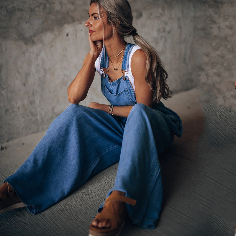 Dames Denim Jumpsuit Stijlvol Comfortabel 3