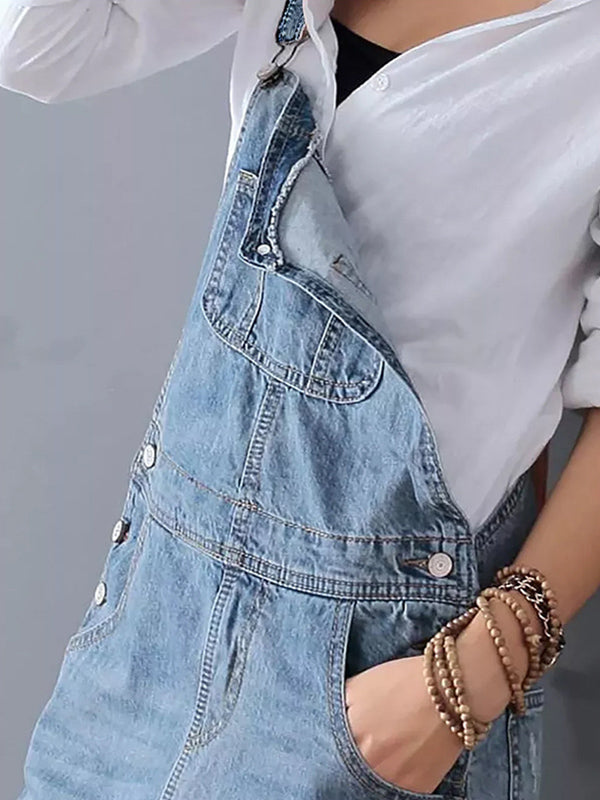 Dames Denim Latzkleid Casual Stijl 5