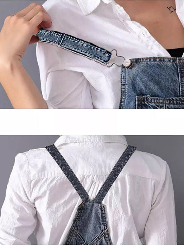 Dames Denim Latzkleid Casual Stijl 7