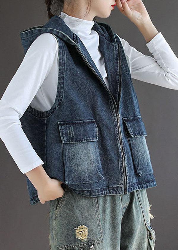 Dames Denim Mouwloze Vest met Ritszakken 1