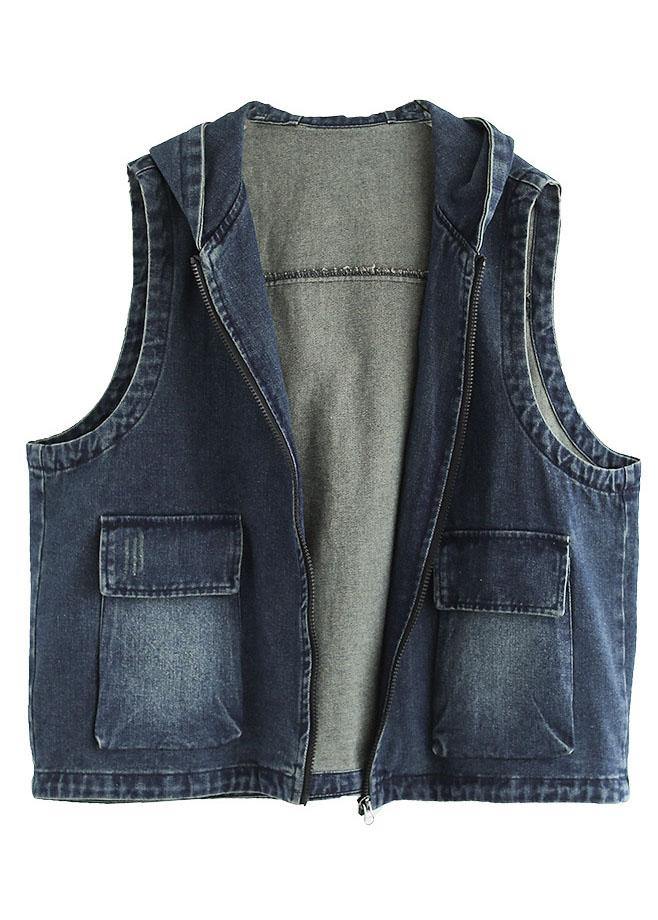 Dames Denim Mouwloze Vest met Ritszakken 4