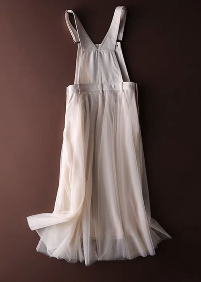 Dames Denim Strap Dress met Tulle Patchwork 2