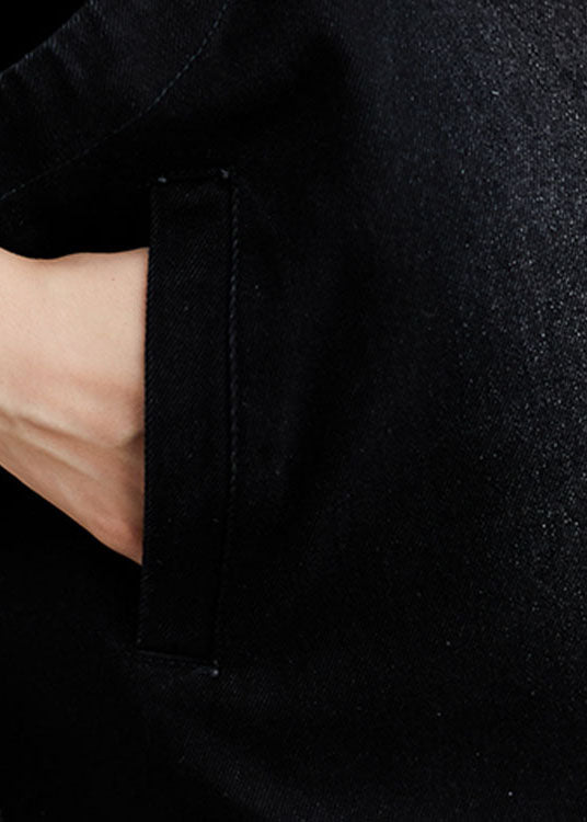 Dames Denim Trench Vest met Kap en Knopen 4