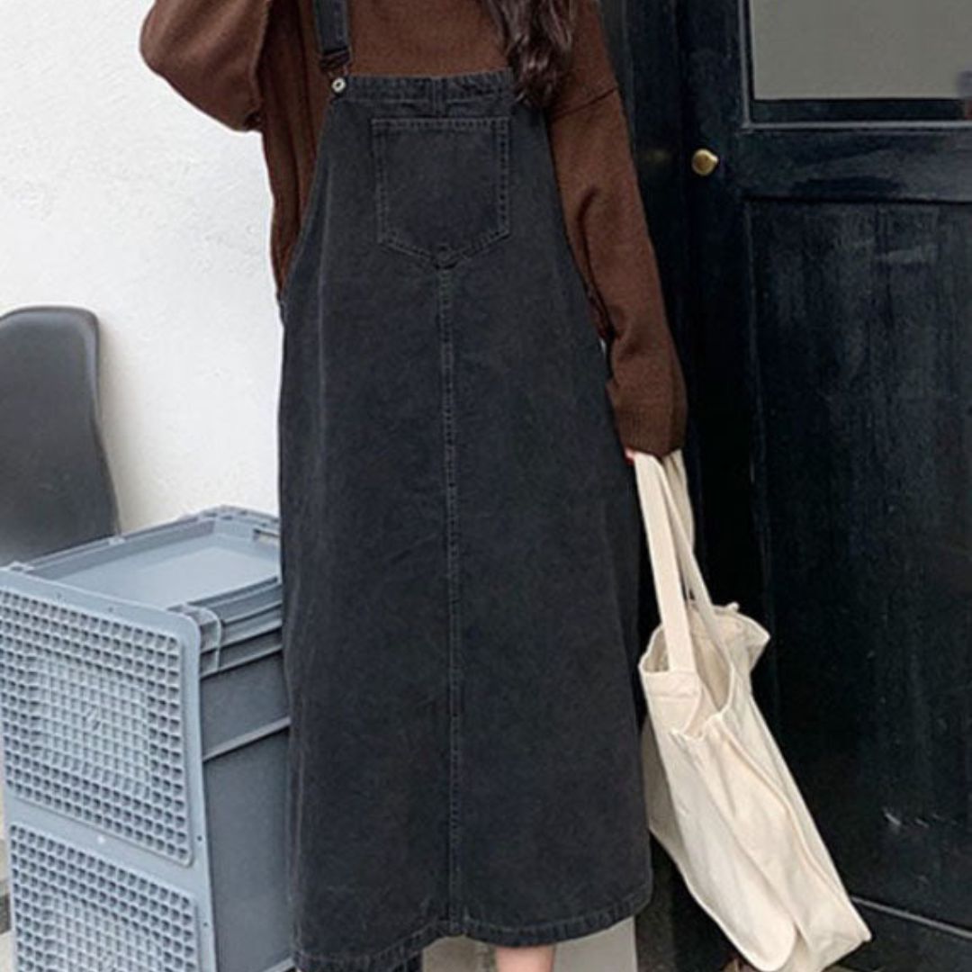Dames Denim Tuinbroekjurk Casual 6