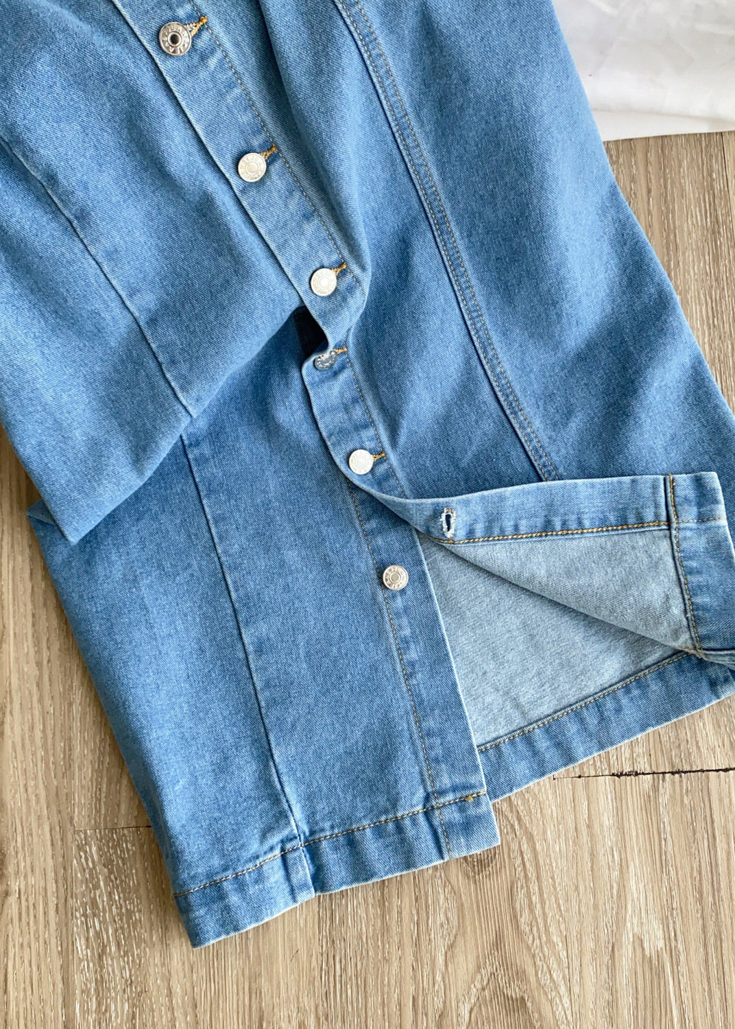Dames Denim Wikkelrok Met Knopen 3