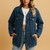 Dames Denim Winterjas met Knopen 2