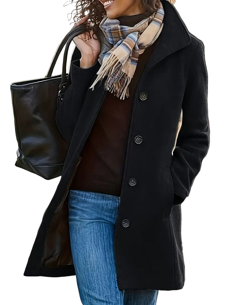 Dames Eenknops Mantel Met Lange Mouwen 0