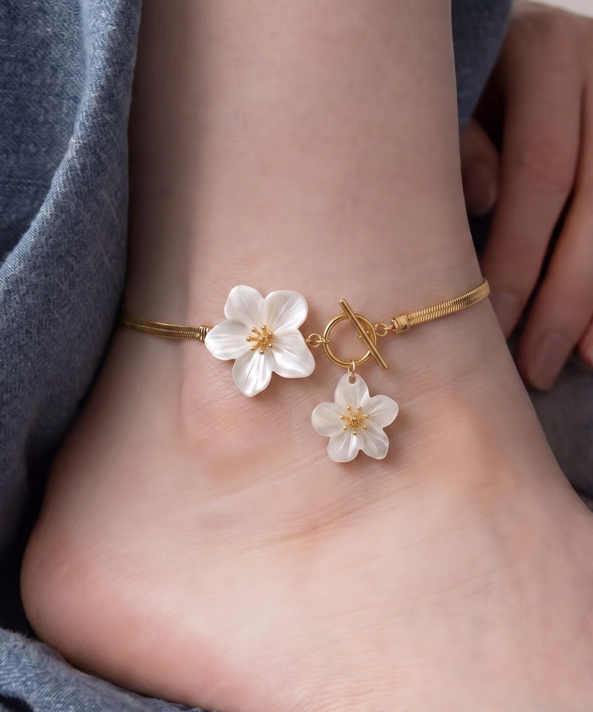 Dames Enkelband Bloemen Design 0