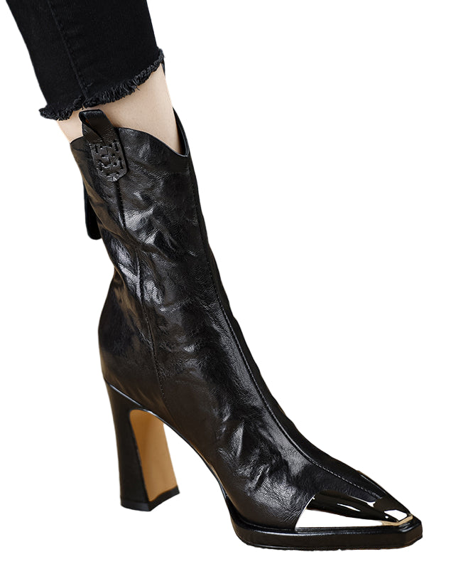 Dames Enkellaarsjes met Chunky Hak van Schapenvacht 0