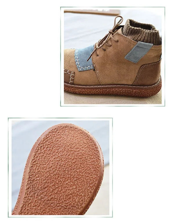 Dames Enkellaarzen Retro Stijl met Dikke Hak 3