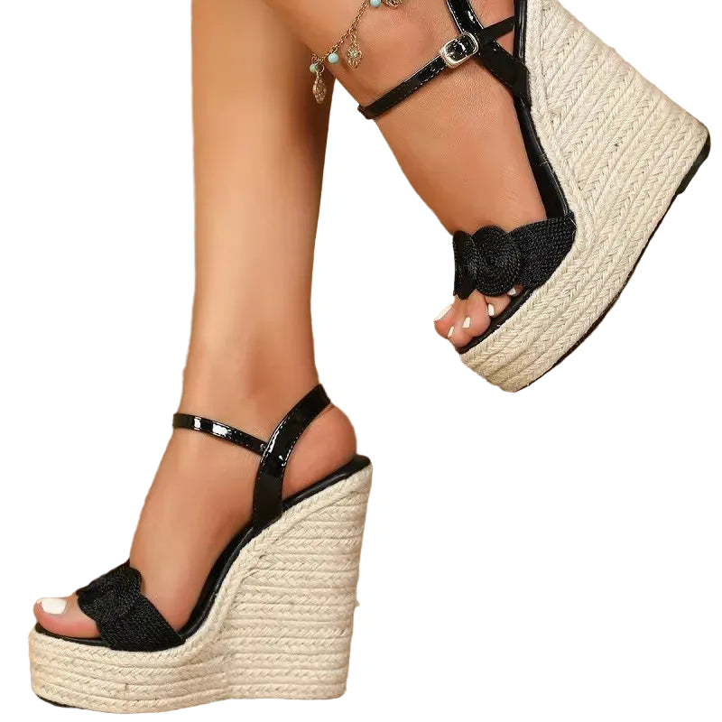 Dames Espadrille Palmwig Met Open Teen 0
