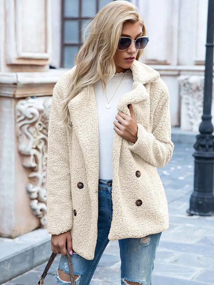 Dames Faux Fur Jas Luxe Stijl 14