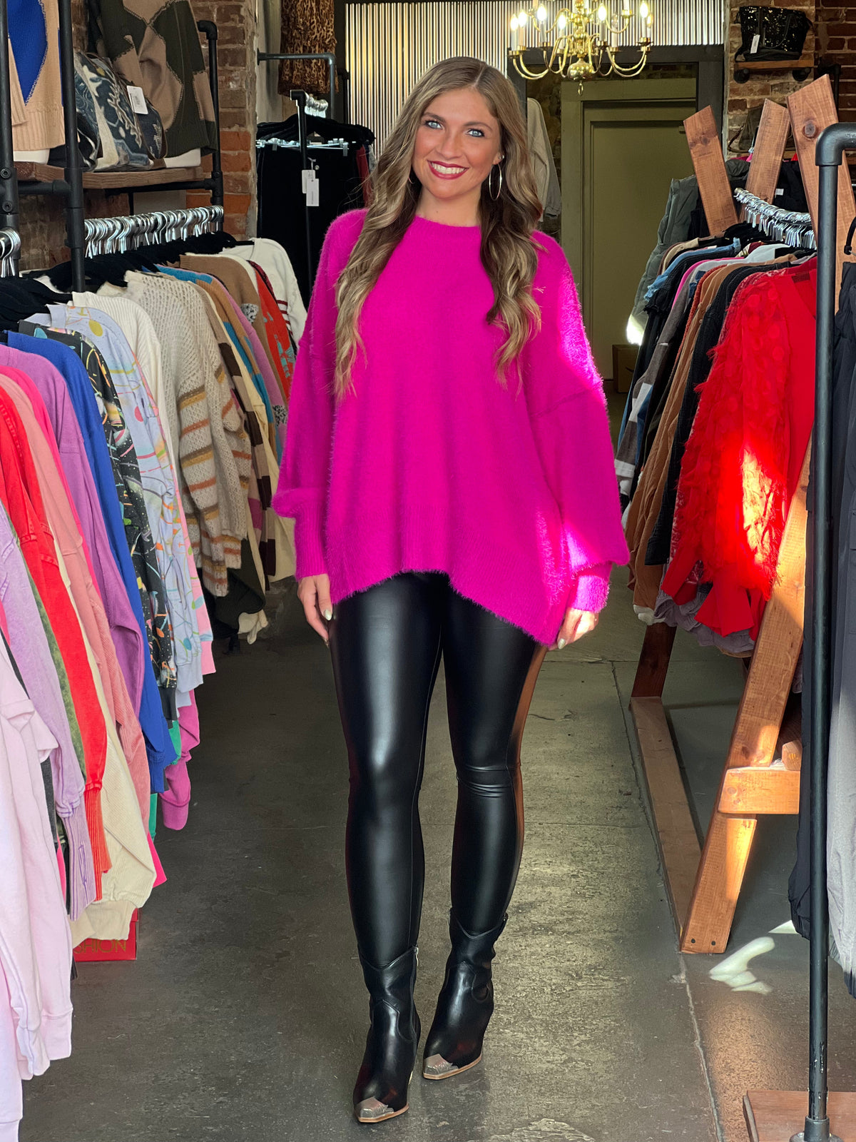 Dames Faux Leather Leggings Zwart 1