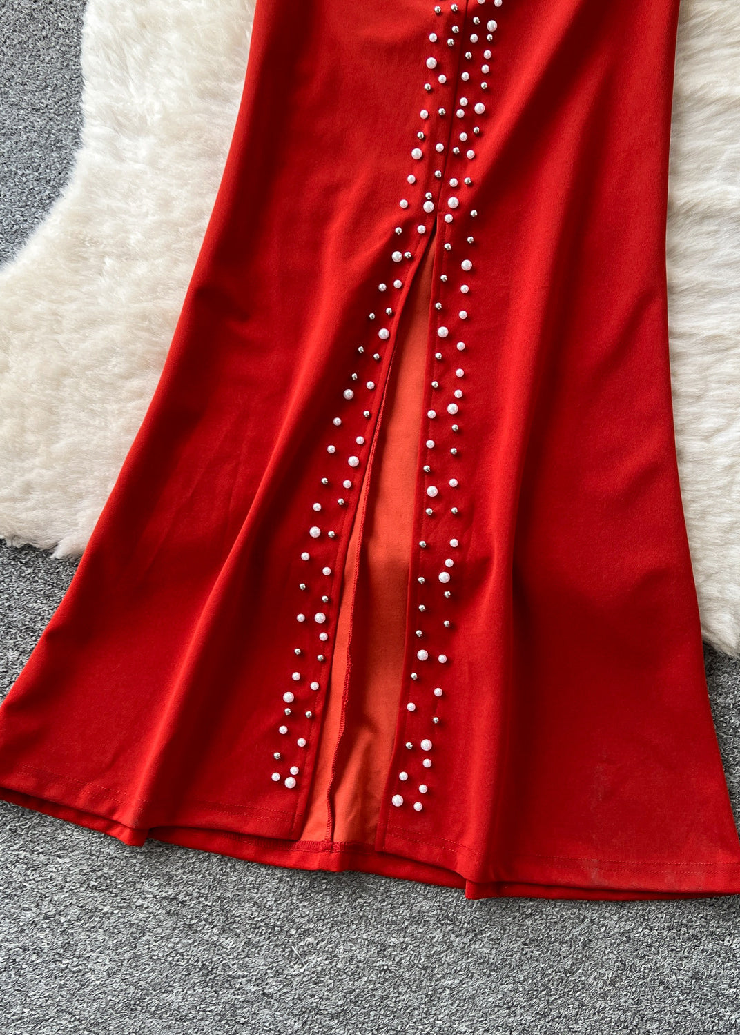 Dames Feestjurk Patchwork Met Zij-Open Ontwerp 4