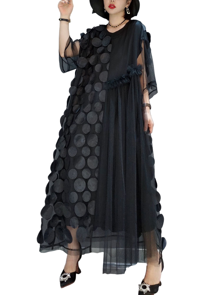 Dames Feestjurk Tulle Asymmetrisch met Halve Mouwen voor Bruiloft en Speciale Gelegenheden 0