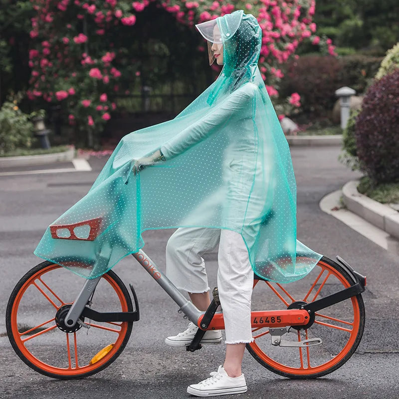 Dames Fiets Regenponcho Transparant Waterdicht PVC 2