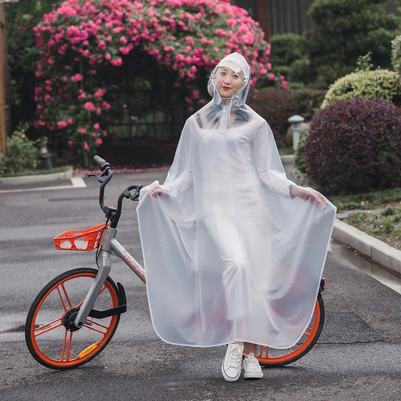 Dames Fiets Regenponcho Transparant Waterdicht PVC 4