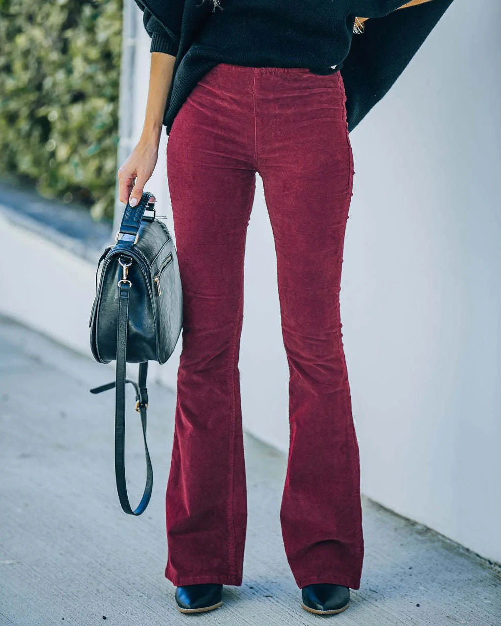 Dames Flared Broek Hoge Taille Zachte Gemengde Stof 6