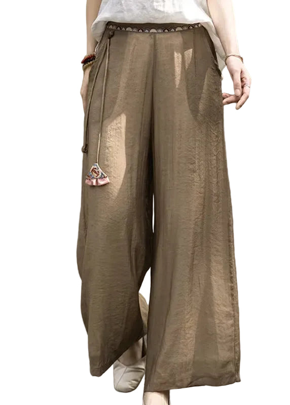 Dames Flared Broek Met Wijde Pijpen En Borduursels 0