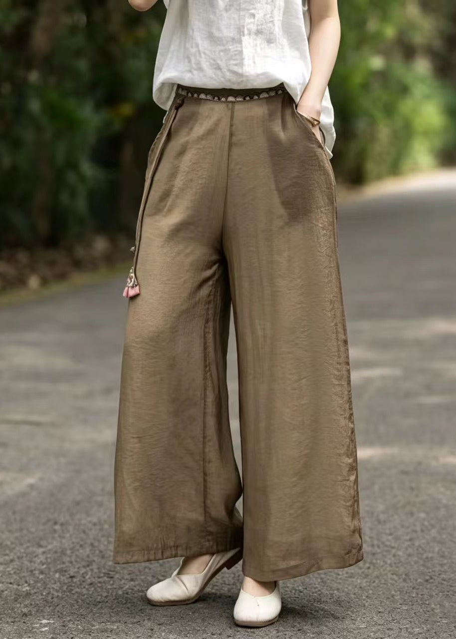Dames Flared Broek Met Wijde Pijpen En Borduursels 2