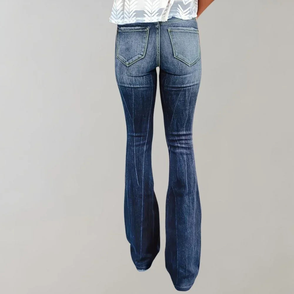 Dames Flared Jeans met Gescheurde Details 2