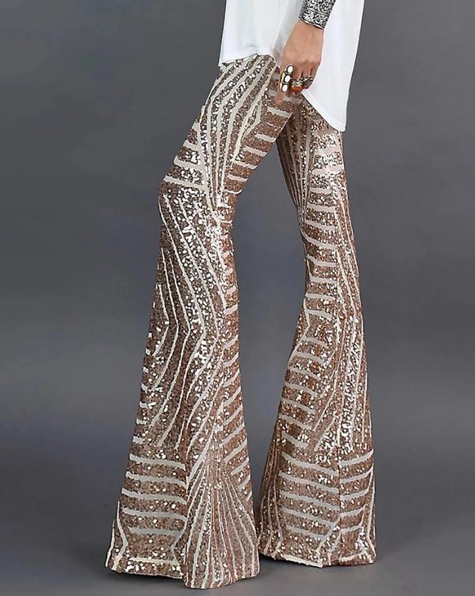 Dames Flared Pants Glitterstijl 0