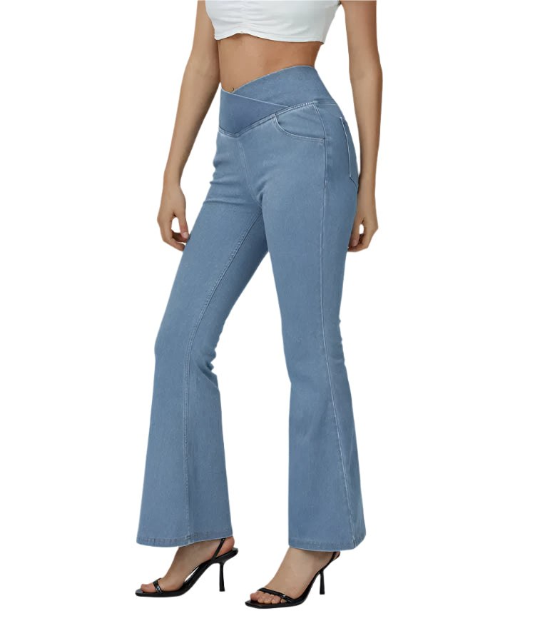 Dames Flared Pants Hoog Taille Elastisch 0